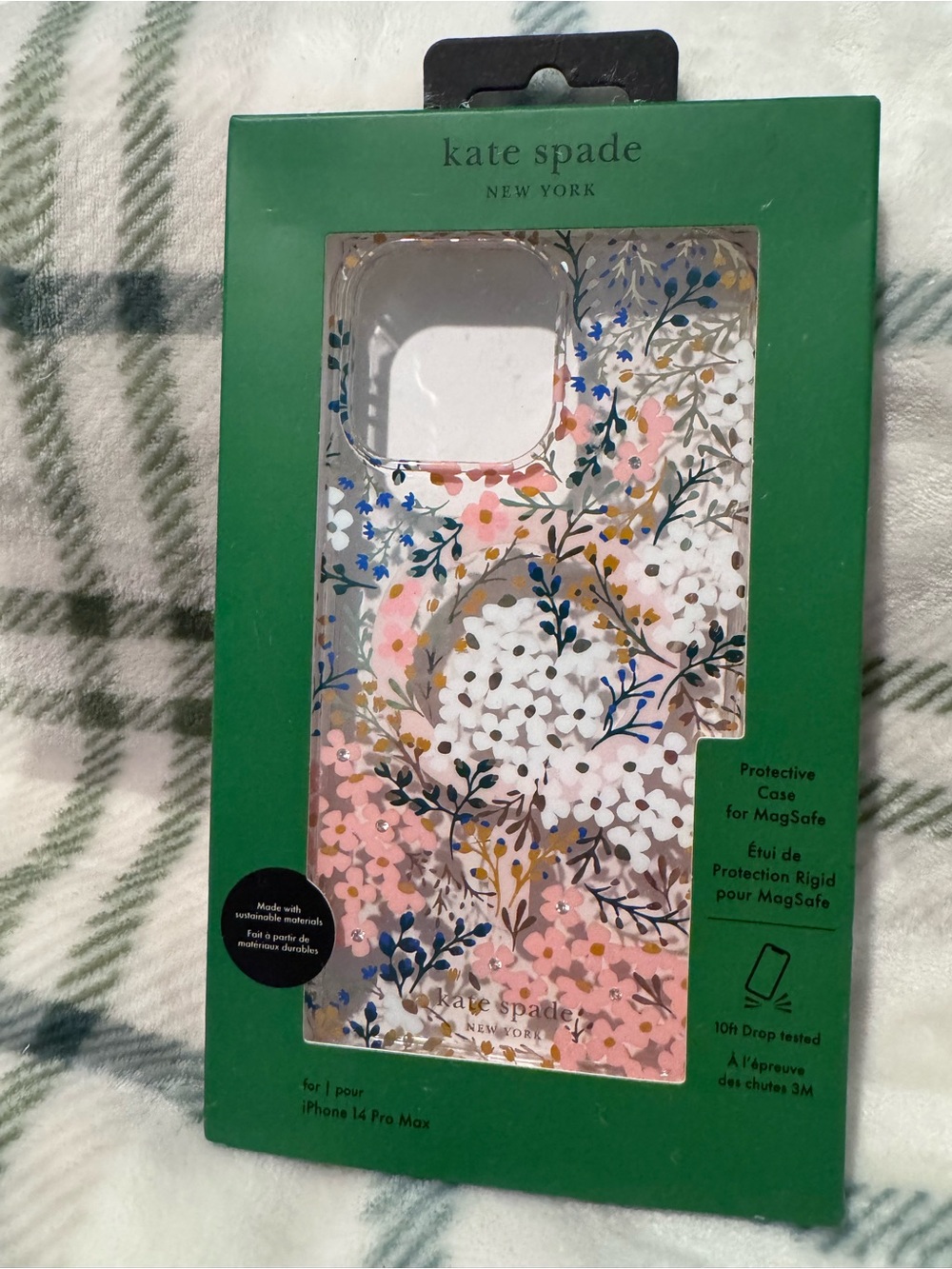 kate spade Pink Floral iPhone 14 Pro Max MagSafe Case with Multicolor Accents